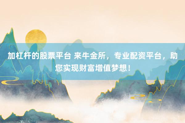加杠杆的股票平台 来牛金所，专业配资平台，助您实现财富增值梦想！