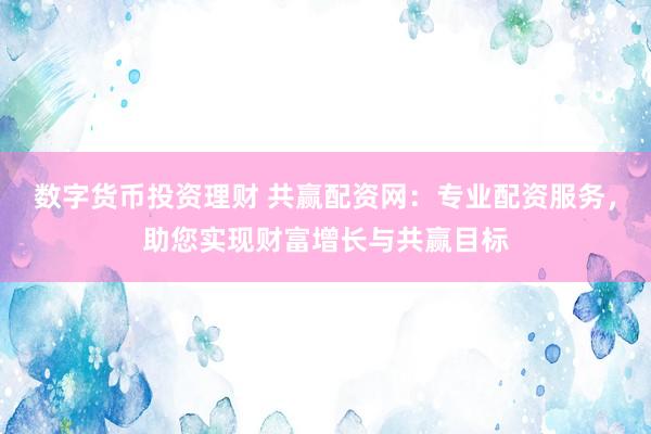 数字货币投资理财 共赢配资网：专业配资服务，助您实现财富增长与共赢目标
