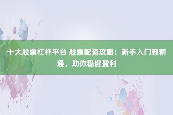 十大股票杠杆平台 股票配资攻略:新手入门到精通,助你稳健盈利