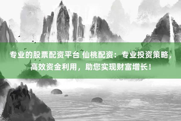 专业的股票配资平台 仙桃配资:专业投资策略,高效资金利用,助您实现财富增长!