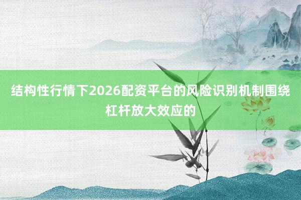 结构性行情下2026配资平台的风险识别机制围绕杠杆放大效应的