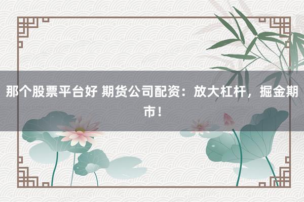 那个股票平台好 期货公司配资：放大杠杆，掘金期市！