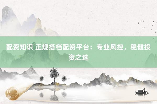 配资知识 正规搭档配资平台：专业风控，稳健投资之选