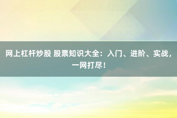 网上杠杆炒股 股票知识大全：入门、进阶、实战，一网打尽！